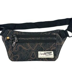 Sipsey Wilder Topographic Pocket Belt Slim Hip Waist Bag Black Belt Bag